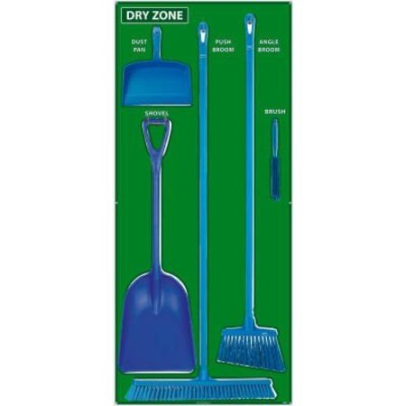 NATIONAL MARKER CO National Marker Dry Zone Shadow Board Combo Kit, Green/White, 68 X 30, Aluminum - SBK133AL